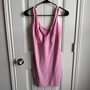 Pink Sleeveless Bodycon Dress